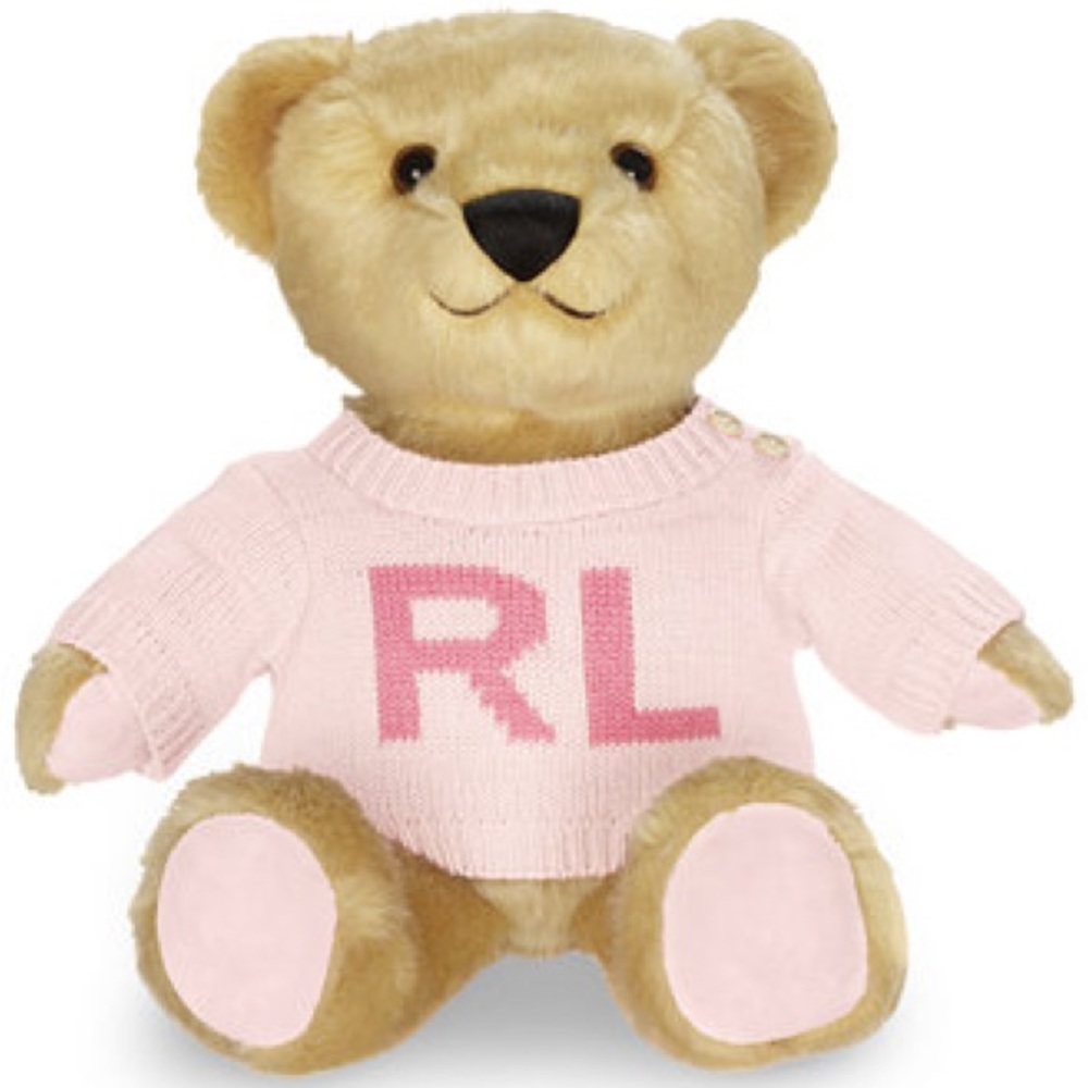 NWT RALPH LAUREN Ltd Ed Romance Bear Collector 12" Teddy Bear Pink Logo Sweater